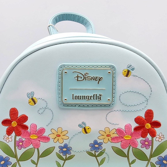 Loungefly Disney Winnie the Pooh Floral Pooh Bear & Friends Blue Mini Backpack - Picture 9 of 9